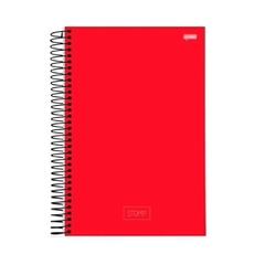 Caderno Universitário Vermelho 10 Matérias Capa Dura 200 Folhas Stomp (Jandaia)