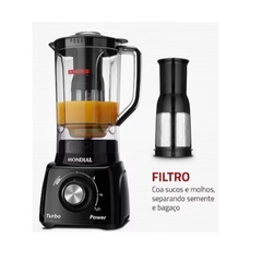 Liquidificador Mondial Turbo Power L-99 FB Preto 500W com 3 Velocidades - Betel Papelaria