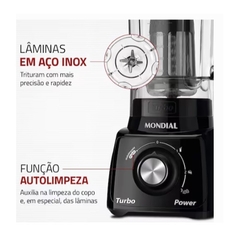 Imagem do Liquidificador Mondial Turbo Power L-99 FB Preto 500W com 3 Velocidades