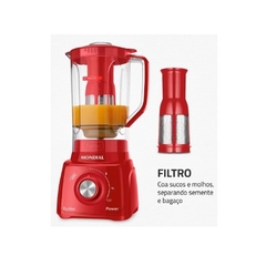 Liquidificador Mondial Turbo Power L-99 FB Vermelho 500W com 3 Velocidades - Betel Papelaria