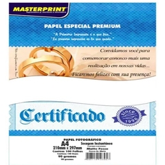 Papel Matte 90g A4 Fotográfico Branco Fosco Masterprint com 100 Folhas