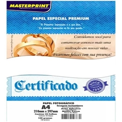 Papel Adesivo Matte 108g A4 Fotográfico Branco Fosco com 20 folhas Masterprint