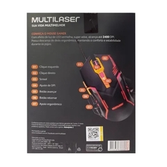 Mouse Gamer Multilaser 3200DPI 6 Botões Preto/Laranja com Mouse Pad - MO274 - comprar online