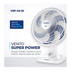 Ventilador de Mesa 40cm Mondial Super Power VSP-40-W 6 Pás 3 Velocidades Branco - comprar online