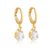 Brinco argolinha fechada com pingente gota cristal folheado a ouro 18k - comprar online