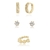 Kit brincos e piercing folheado a ouro 18k