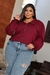 Camisa Feminina em Lanzinha Plus Size Manga Longa - Reyvkill Moda Evangélica