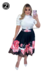 Saias Moda Evangélicas Floral Midi Ref 146i - comprar online