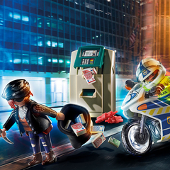 Playmobil Moto De Policía: Persecución Del Ladrón De Dinero - comprar online