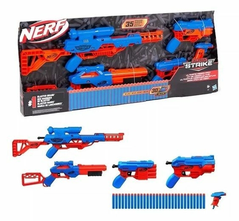 Pistola Nerf Alpha Strike Gran Pack De Misión 5 Armas