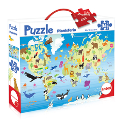 Puzzle 36 piezas Mapamundi Planisferio