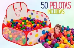 Pelotero Pop Up Con Aro De Básquet 50 Pelotas - comprar online