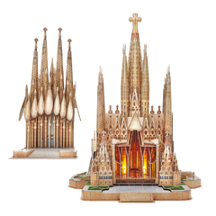 Puzzle 3D Iglesia Sagrada Familia 696pz LED CubicFun - comprar online