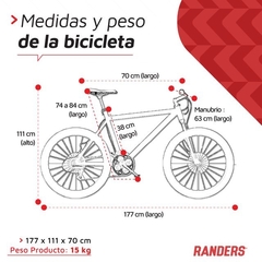 Bicicleta Randers Horus MTB R29 Talle M V/Colores - tienda online