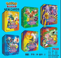 cartas pokemon x41 Caja de hojalata