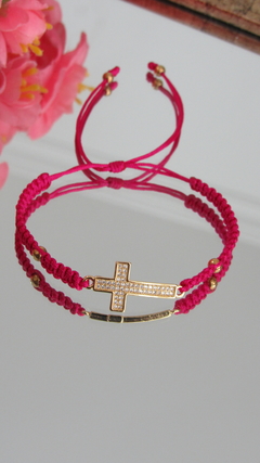 Pulsera Cruz En Rojo