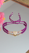 Pulsera corazón en morado