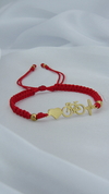 Pulsera corazón, bici, electrocardiograma en rojo