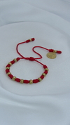 Pulsera denario san Benito en rojo