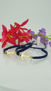 Pulsera ancla en azul oscuro