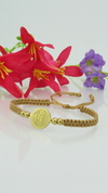 Pulsera virgen de Guadalupe en dorado ocre