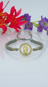 Pulsera virgen Guadalupe piedras en gris metalizado multicolor