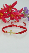 Pulsera Cruz En Rojo