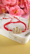 Pulsera mamá, niño y niña en rojo