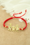 Pulsera mamá, papá e hija en rojo