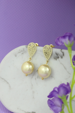 Aretes con perla beige - comprar online