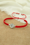 Pulsera san Benito plateado pasante en rojo