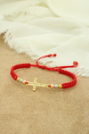 Pulsera Cruz En Rojo