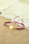 Pulsera corazón liso en morado metalizado