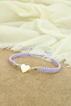 Pulsera corazón liso en lila suave