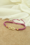 Pulsera infinito piedras en morado suave