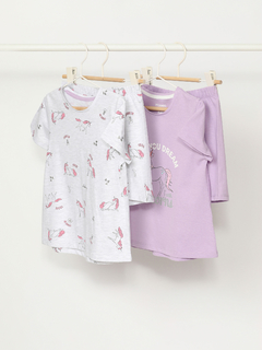 Conjunto Infantil Pijama Kit 4 Peças | Unicórnio