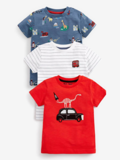 Kit Camiseta Infantil 3 peças | Bordada - comprar online