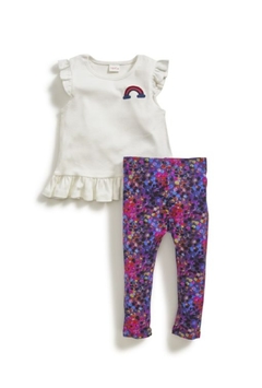 Conjunto Infantil Camiseta e leggings | Lilac Arco-Íris