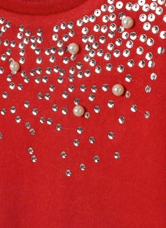 Suéter Infantil Vermelho | Lantejoulas Pérola - comprar online