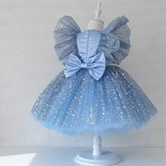 Vestido Princesa Azul Festa Menina Luxo - comprar online