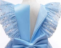 Vestido Princesa Azul Festa Menina Luxo - RANNA BEBÊ