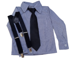 Conjunto Menino 4 peças Blazer Camisa Gravata e suspensório - comprar online