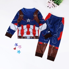 Fantasia Pijama Heróis Capitão América do tamanho 4 anos