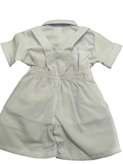 Conjunto 4 Peças Bermuda Branca Camisa Branca Bebê Social Festa Batizado Gravata Suspensorio - loja online