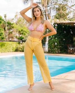 Calça Saída De Praia Tricot Arrastão Feminina - loja online