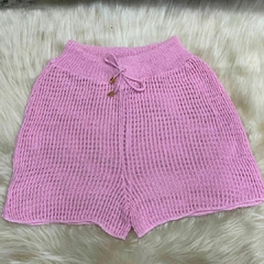 Shorts Saída De Praia Tricot Arrastão Feminina - Ímpeto Modas