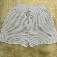 Shorts Saída De Praia Tricot Arrastão Feminina