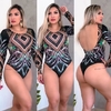 Body Manga Longa Elástico Nas Costas Corrente