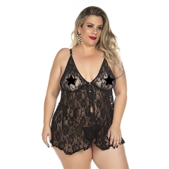 Camisola Plus Size Renda Aberta Pimenta Sexy