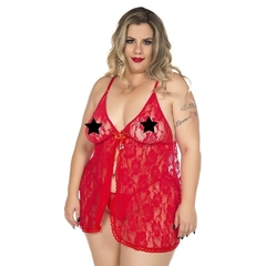 Camisola Plus Size Renda Aberta Pimenta Sexy - loja online